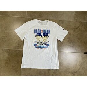 Mens Sz M Back To Back LA Dodgers Rookies of the Year '16 '17 T-Shirt Caricature